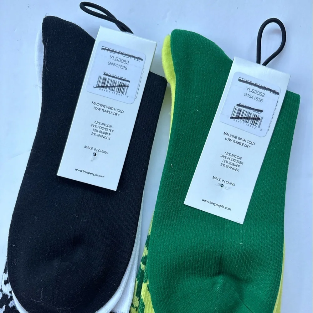 Set of 2 NWT Free People FP Movement Colorblock Buti Compression Tall Socks